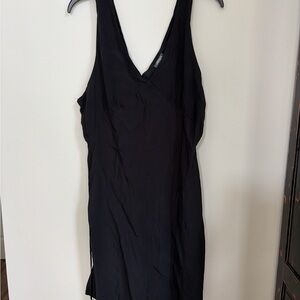 wild fable Black V-Neck Midi Dress